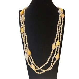 Vintage Shell Necklace Set Of Three Strings